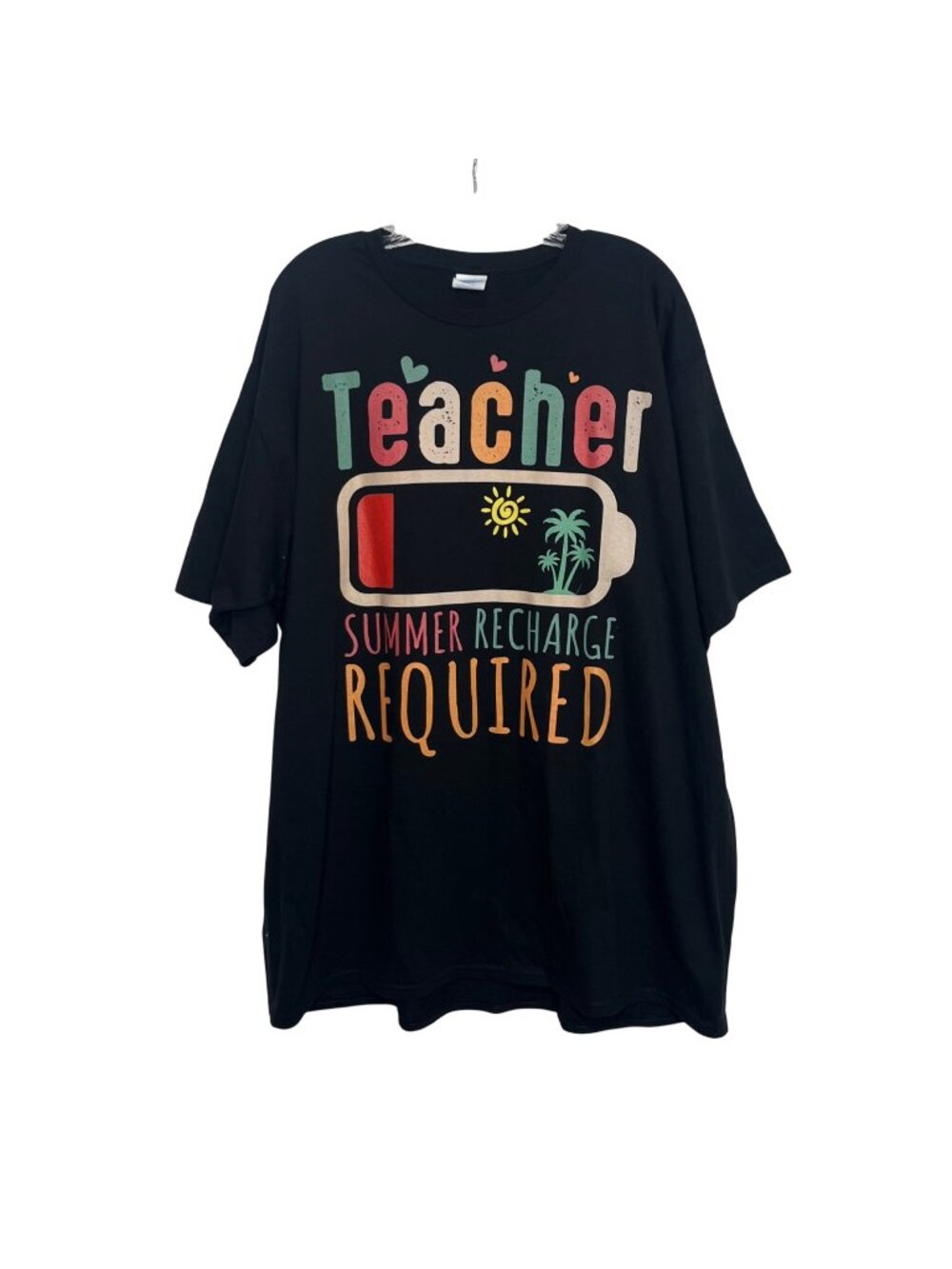 Teacher Summer Recharge Required Graphic Tee Tshirt Mens 3XL Black New